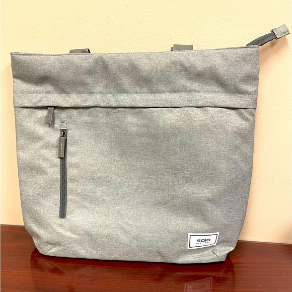 SOLO NEW YORK RESTORE LAPTOP TOTE BAG Gray GREAT CONDITION - Picture 3 of 11